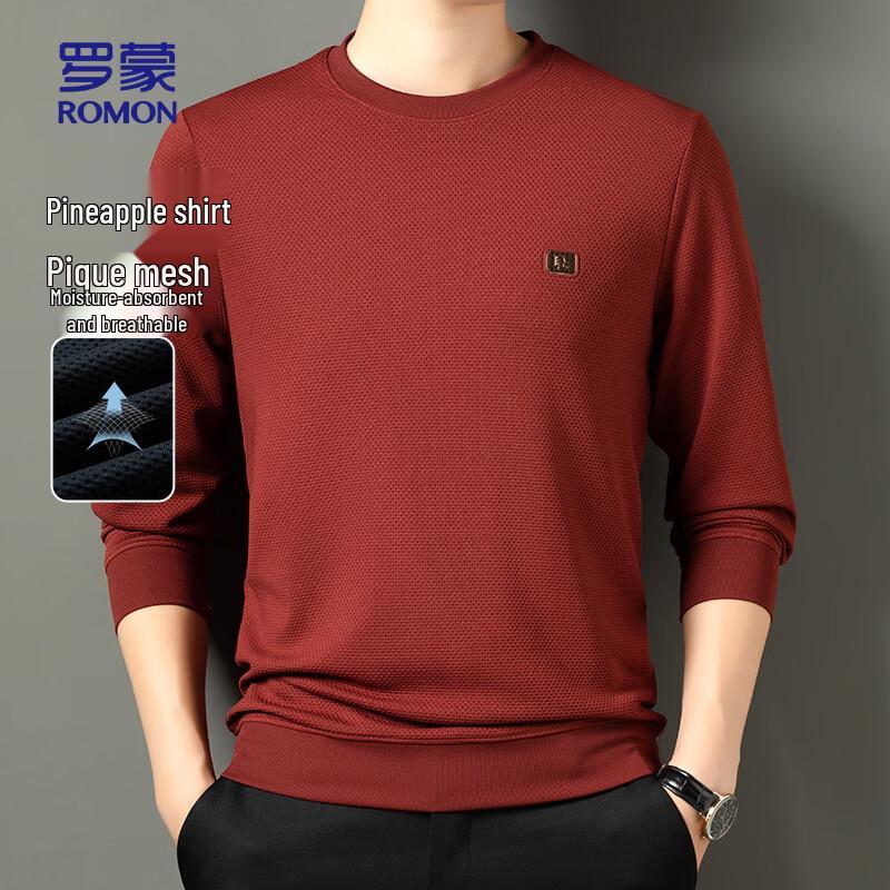 ROMON Men s Waffle Long Sleeve T-Shirt M