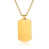 Personalized ID Tag Stainless Steel Hip-Hop Guitar Tag Necklace Geometric Military Simple Pendant Jewelry for Men Gift