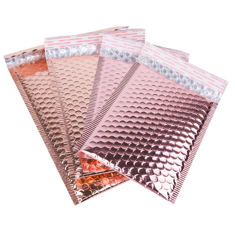 Rose Gold Plated Aluminum Foil Bubble Envelope: Shockproof Packaging for Clothing & Cosmetics