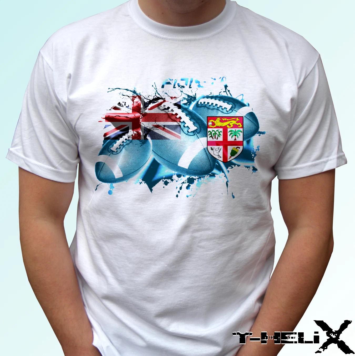 Fiji Rugby flag - white kids boys T-Shirt top tee football design s, kids sizes 100