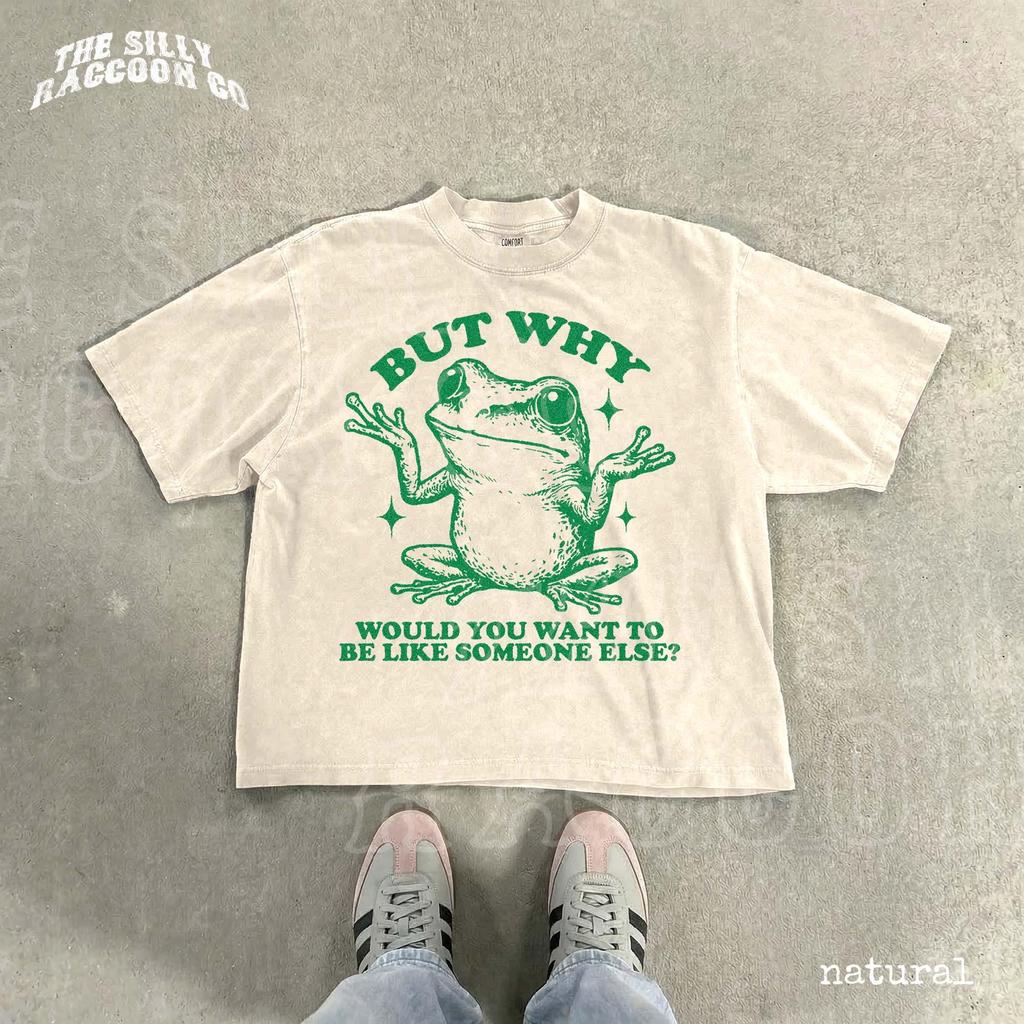Vintage Frog Shirt But Why Would You Want To Be Like Someone Else Cottagecore Comfort Colors Tee Funny Be Yourself Graphic Tee
