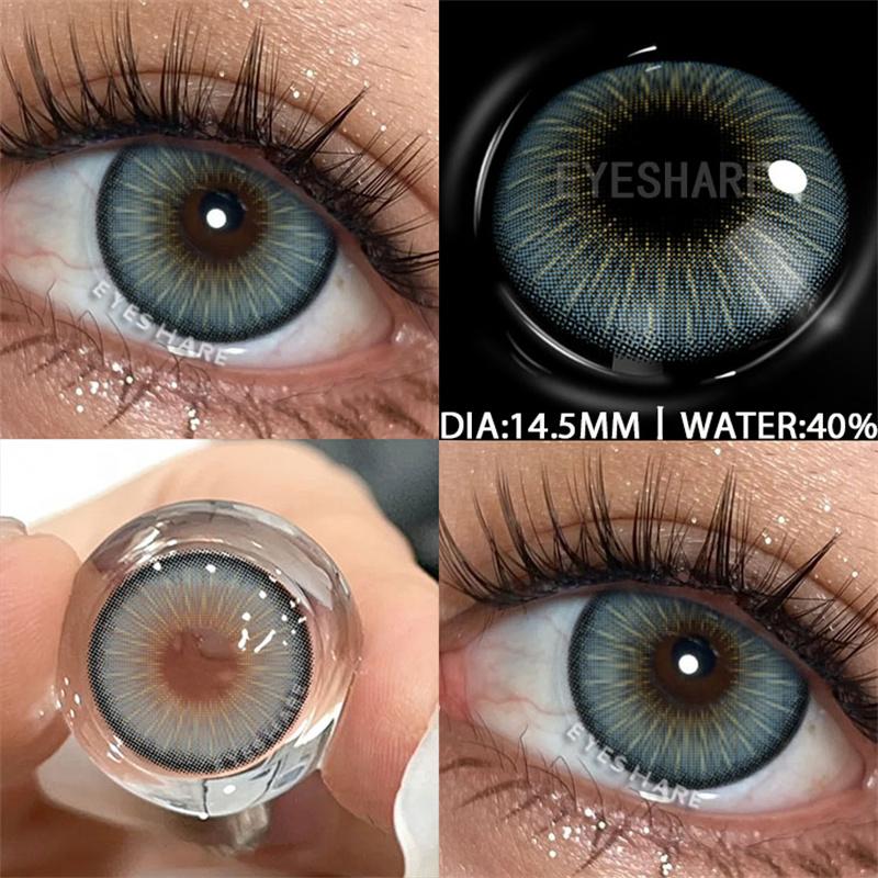 Colored Pupils for Eyes 1Pair Gray Eye Contacts Brown Color Lens Eye Blue Big Eye Lenses Green Lenses Yearly Eye Lens