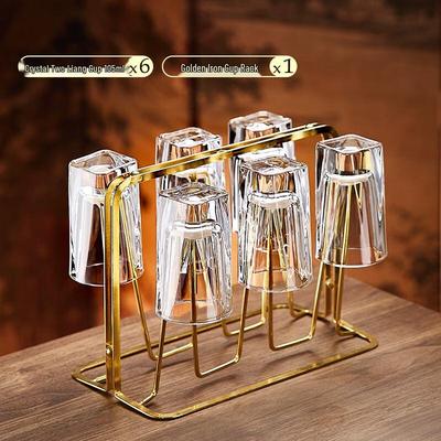 OLOEY Premium Crystal Baijiu Glasses Set with Rack
