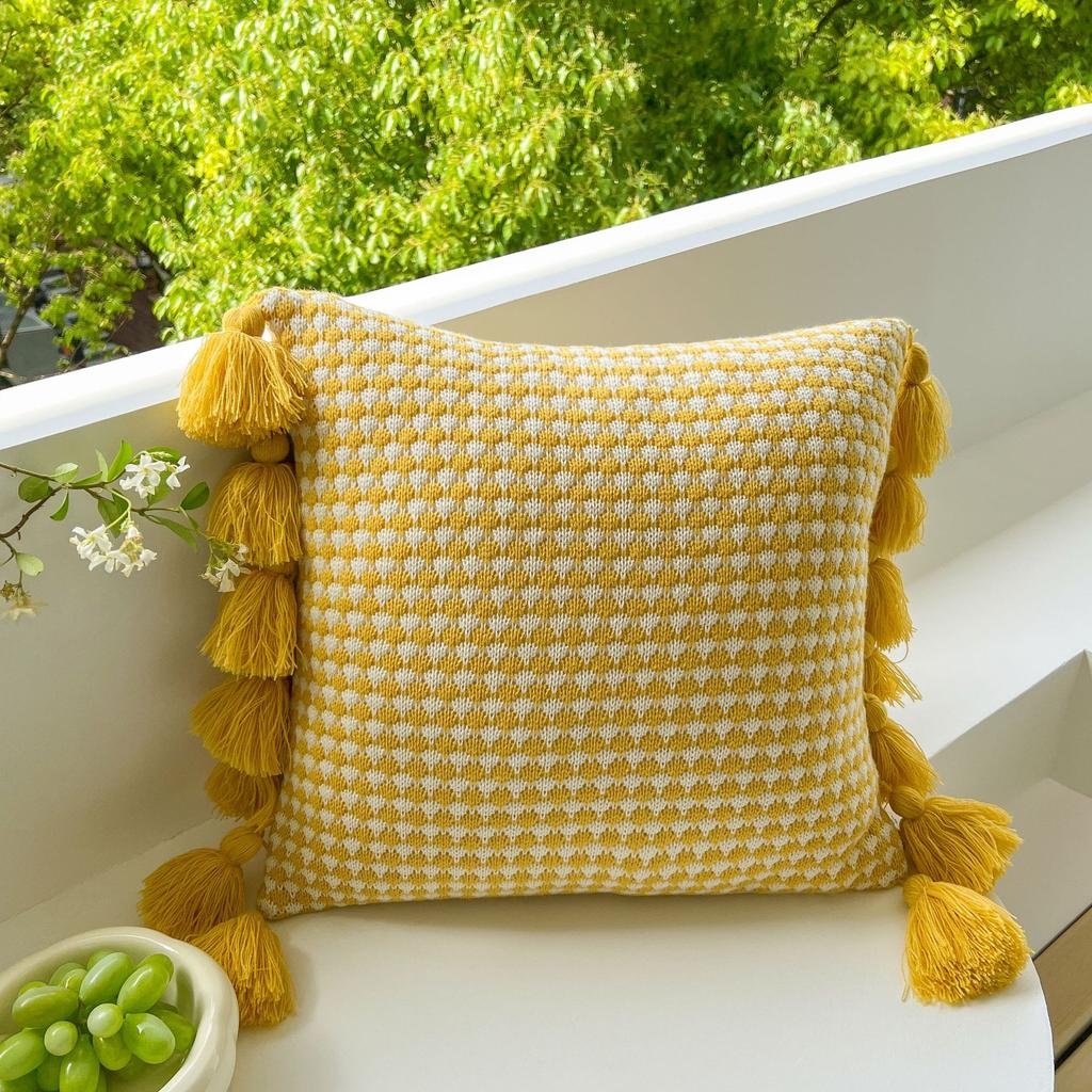 Knitted Pillow Cover Sofa Pillow Cushion Office Lumbar Pillow Home Pillow Cover