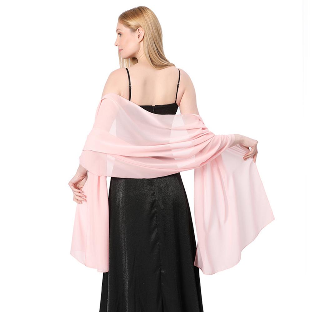 Lenço de Chiffon Macio Feminino Protetor Solar Festa Vestido de Noite Daminha de Honra Casamento Xale Elegante Leve