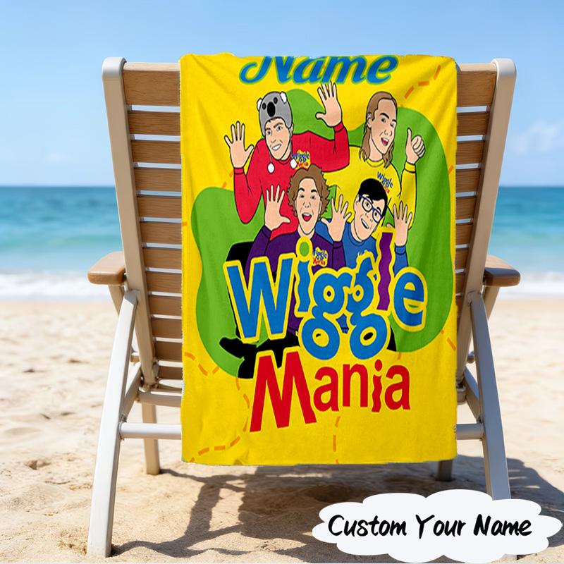 1PC Custom Name Beach Towel Ready Wiggle Beach Towel, Suitable for Camping, Travel, Beach Accessories, Super Absorbent, Family Gift