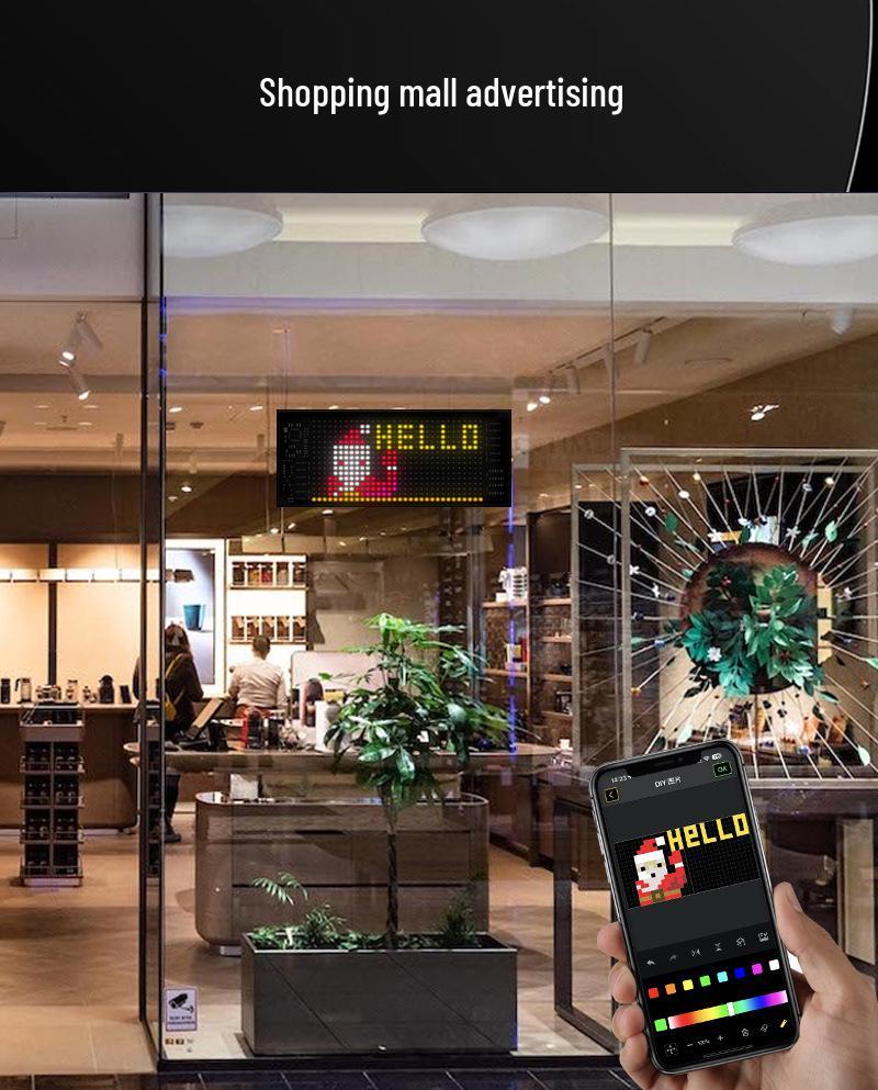 Bluetooth LED Display Cap: 16x32 Flexible Full-Color Scrolling Screen with Subtitle Feature