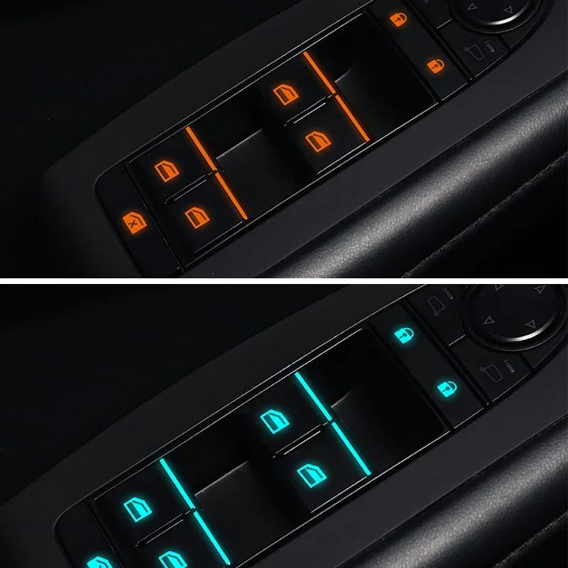 Car Fluorescent Luminous Button Sticker Door Window Lift Night Safety Switch Car Style Decal Switches Relay Decoration Decor