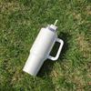 Handle Insulated Cup Ice Cream Cup Car Large Capacity Stainless Steel Rainbow Paint 40oz Car Cup Straw