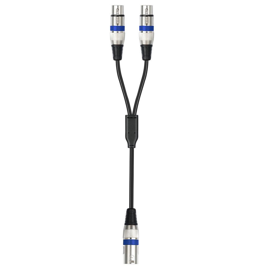 3Pin Male To Double Female Plug Y Splitters 50cm Adapters Cable Wire for Amplifiers R Headphones