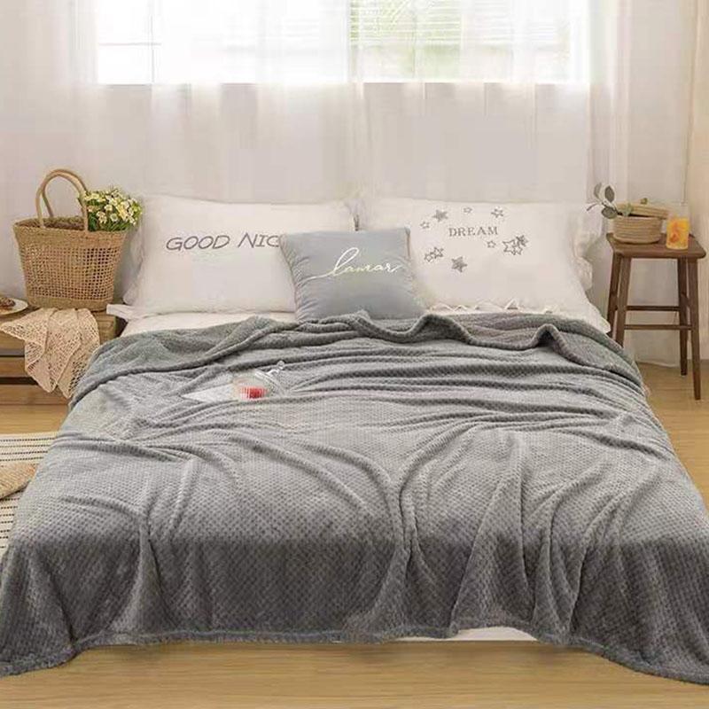 Thick Solid Pineapple Grid Flannel Blankets Coral Fleece Air Conditioning Blanket For All Seasons Lightweight Cozy Nap Bedspread