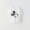 New Children's T-shirt Disney Collaboration Mickey Print Short Sleeved Soft Skin Friendly Parent-child Outfit Versatile