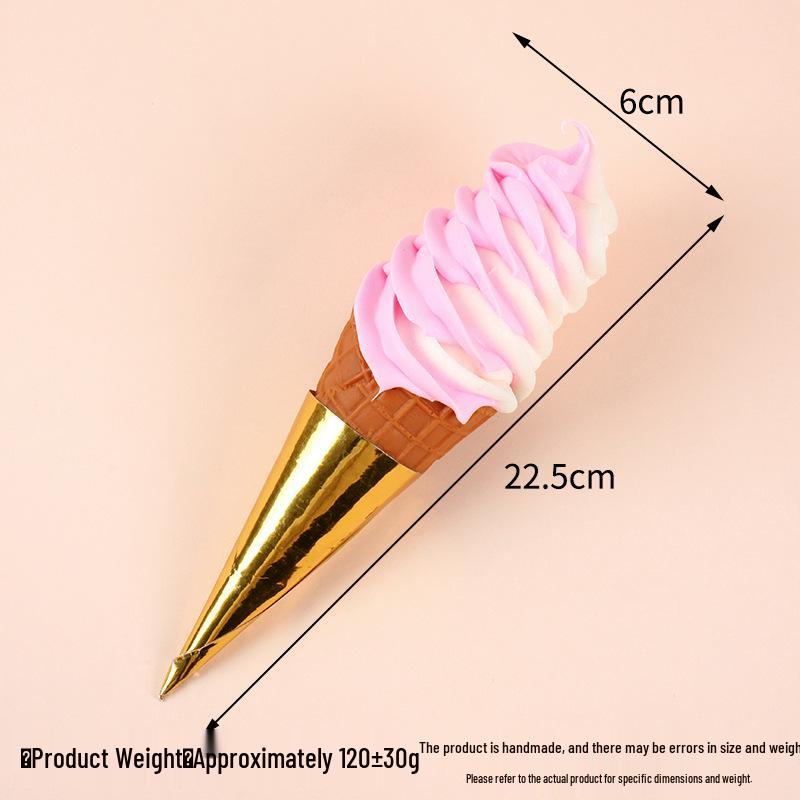 Simulation Torch Ice Cream Cone Model - Fake Dessert Display Prop for Ice Cream Shops