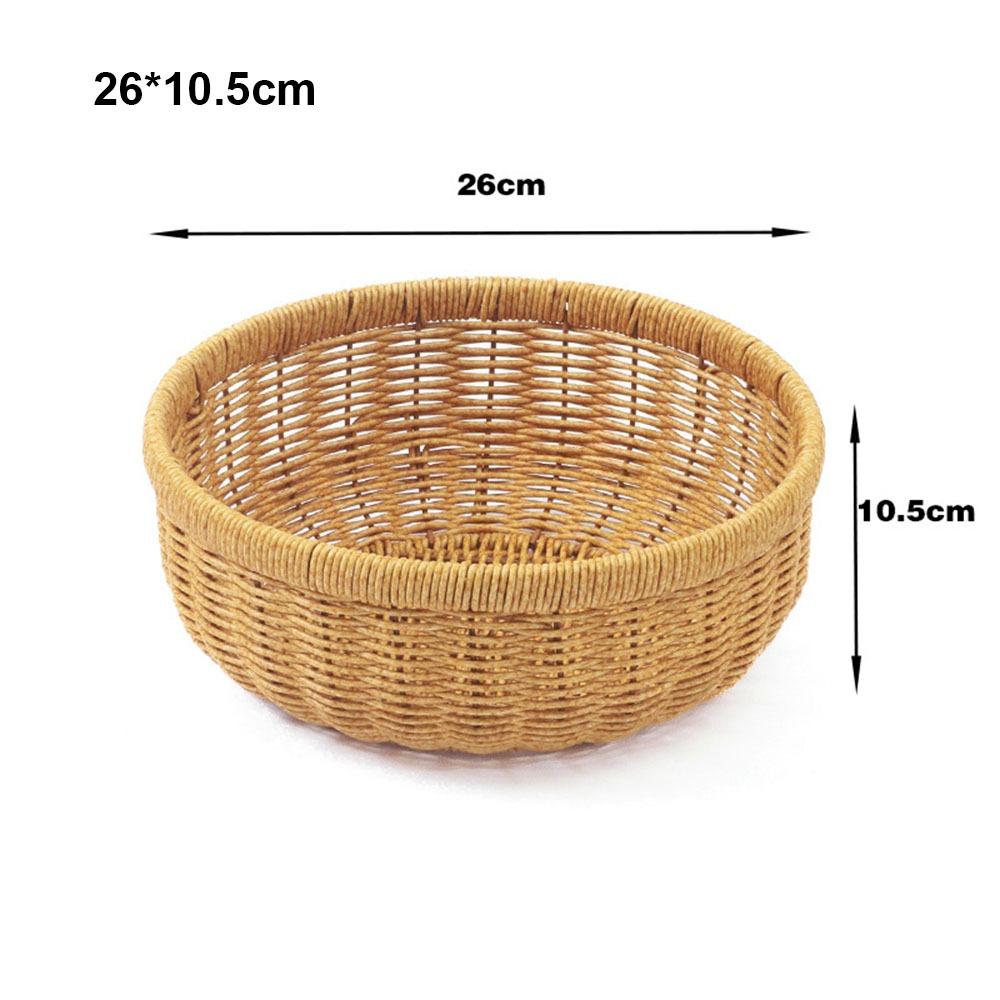 Multistyles Imitation Rattan Fruit Plate Retro Woven Handheld Creative House Candy Packaging Creative Household Storage Baskets