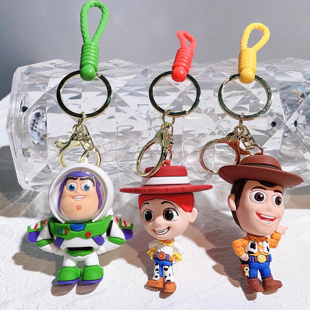 6 Pcs/set Anime Toy Story Keychain Cute Woody Buzz Lightyear Doll Keychain Couple Bag Pendant Key Chain Jewelry Toy Gifts