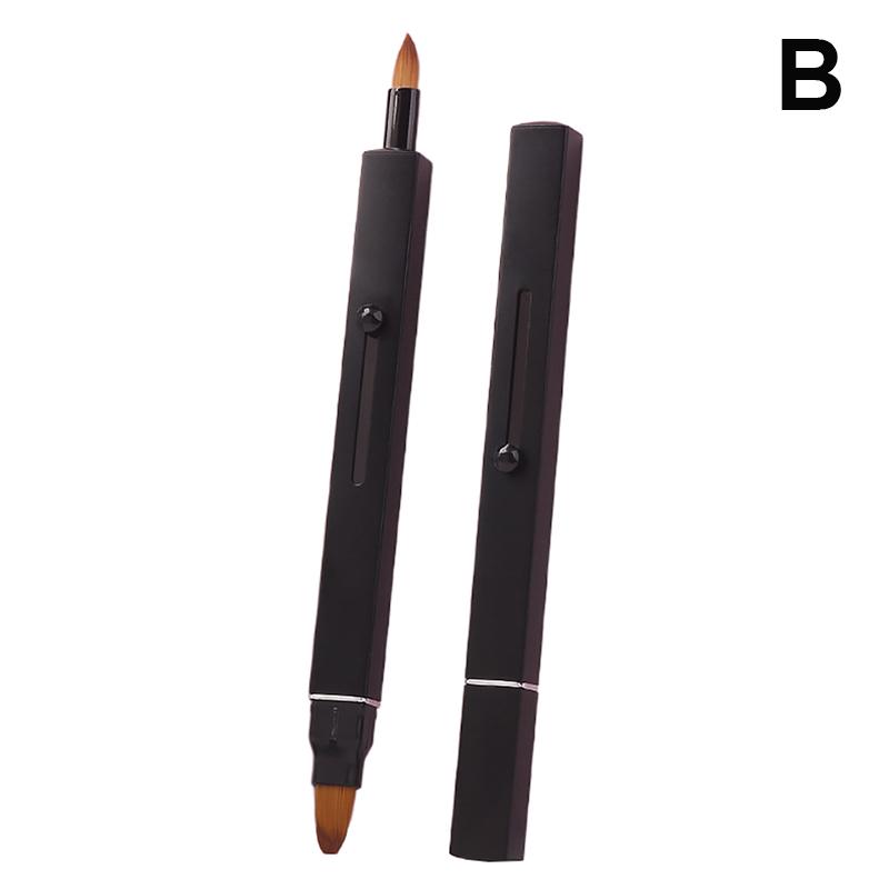 Portable Soft Retractable Lip Brush Double Head Makeup Brush With Cover Lipstick Brush Concealer Brushes Beauty Tool