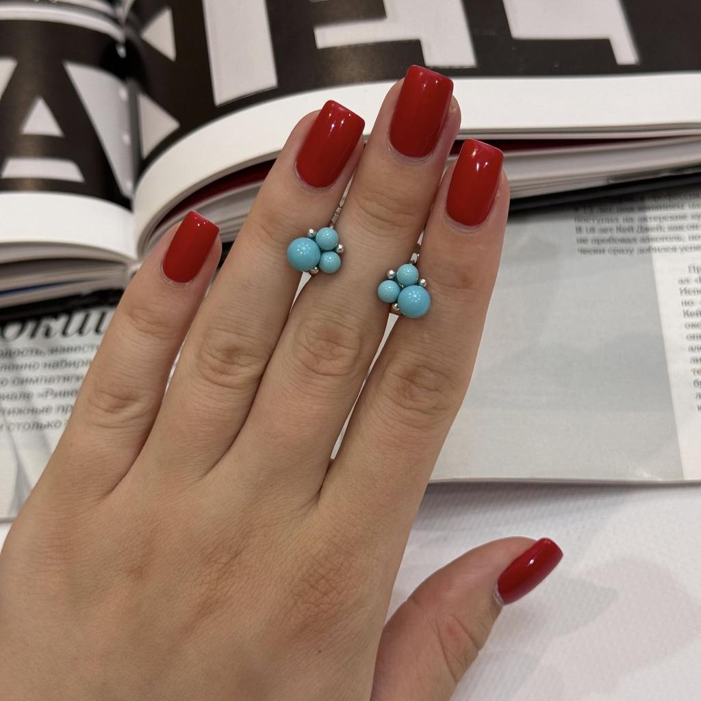 Серебряные серьги с бирюзой (2168133)