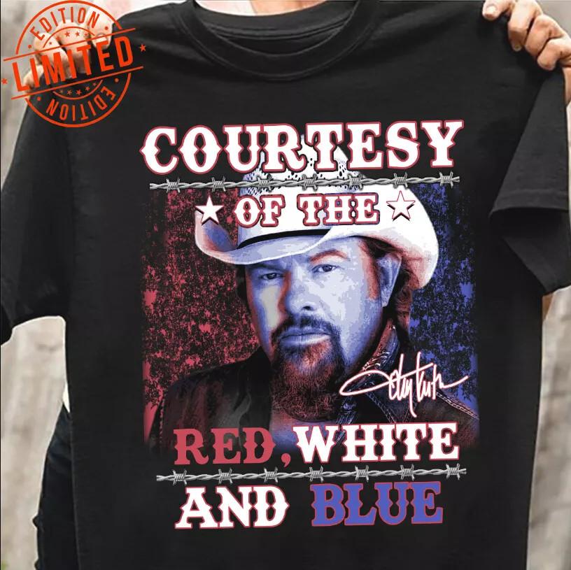 Toby Keith Signature Courtesy Of Red White And Blue Shirt Full Sizes Unisex T-Shirt S