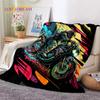 Motocross Moderne retro Motorsykkel Mykt flanellpledd for Seng Soverom Sofa Piknik, Kastpledd for Dekke Utendørs Fritid Gave