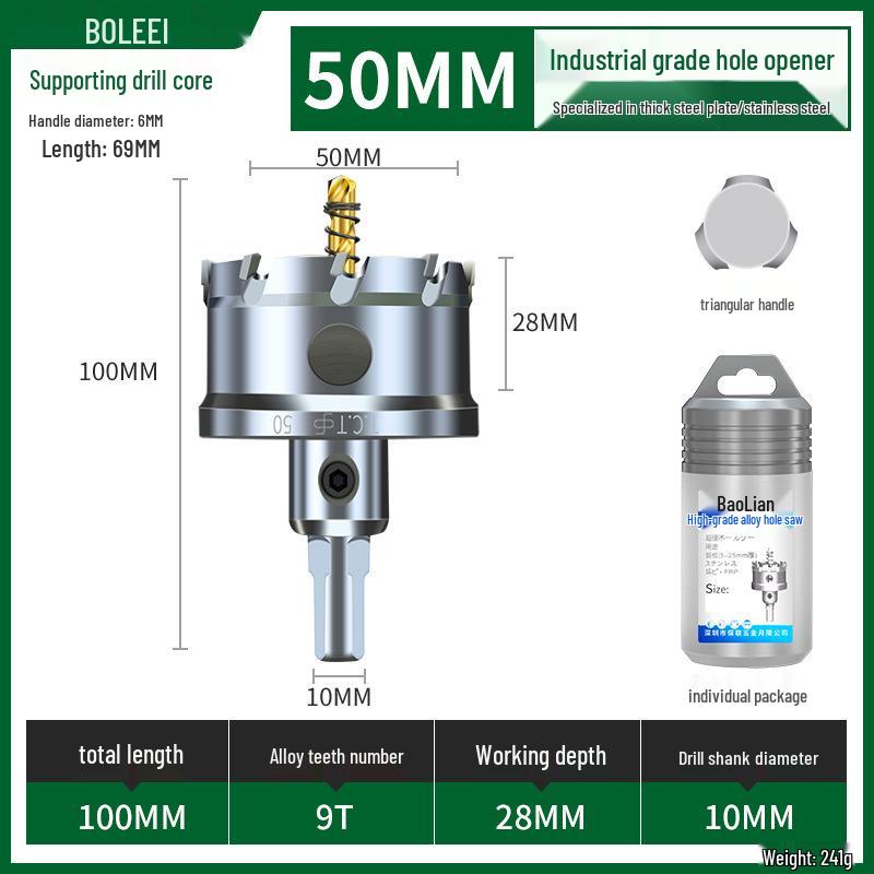 Stainless Steel Alloy Hole Saw for Woodworking & Metal Drilling