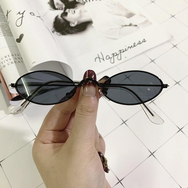 Metal Small Frame Sunglasses, Retro Oval Frame Sunglasses, Fashionable Marine Sunglasses 336