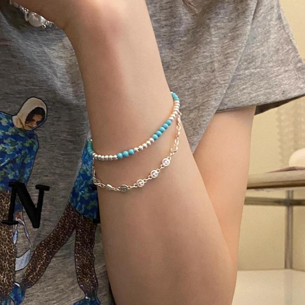 Minimalist Chinese Olive Pit & Turquoise Buddhist Beaded Bracelet – Versatile Literary Jewelry