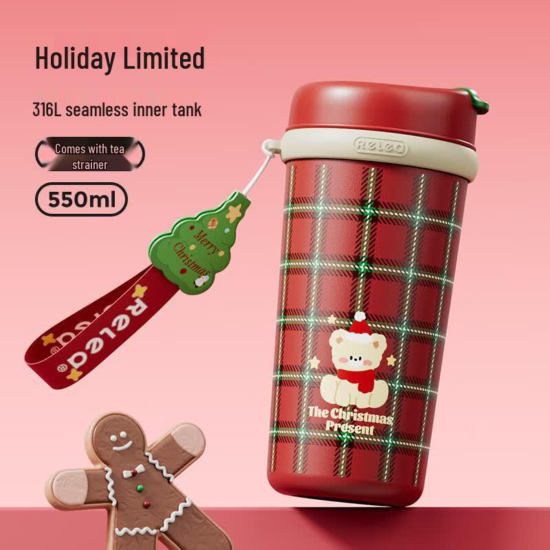 RELEA 550ml Christmas Series 316 Stainless Steel Insulated Straw Cup