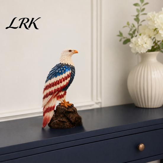 Bird Statue With Light American Flag Eagle-Shaped Lamp, 250th Anniversary Patriotic Desk Realistic Tabletop Eagle Decor Night Light, Artistic