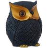 Modern Classy Happy Owl Resin Art Figure Showpiece (Pack of 1, Blue and Gold)