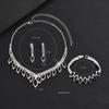European & American Fashion Bridal Jewelry Set: Earrings, Necklace, Bracelet