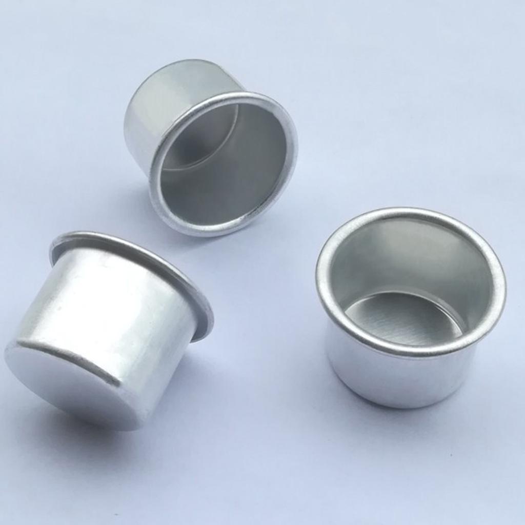 50pcs Mini Candle Cup Holder Christmas Candlestick Jar Container Empty Storage Aluminum Candelabra for Dining Home Party