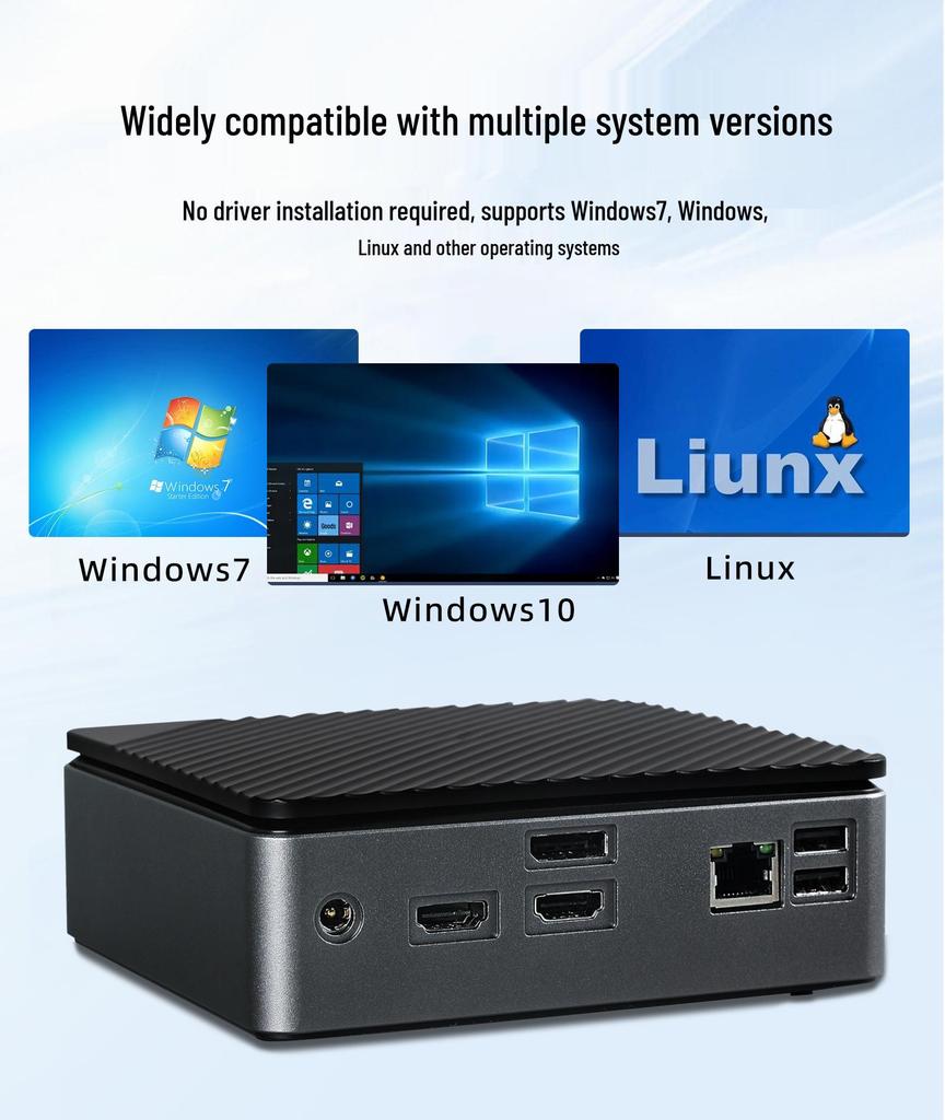 12th Gen N100 Mini PC: 4K Dual-Screen Industrial Control Desktop for Home & Office