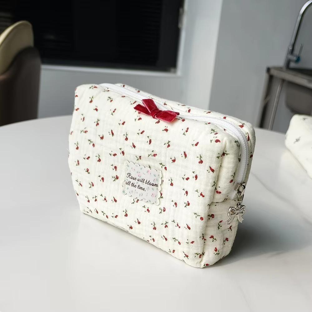 

Fruit Print Travel Makeup Storage Organizer Multi-functional Girls Pencil Case Cosmetic Bag червоний