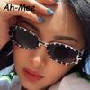 2PCS Plastic Small Frame Oval Classic Decorative Fashion Sunglasses For Outdoor Travel Driving Seaside Holidays
