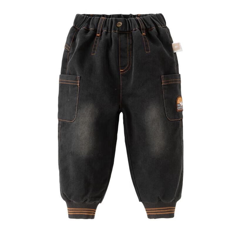 DAVE & BELLA Boys' Autumn/Winter Black Denim Jogger Pants