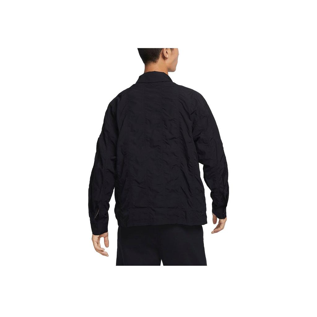 Nike Koszula męska z długim rękawem zapinana na guziki, chroniąca przed słońcem, jednolita, czarna FB7364-010