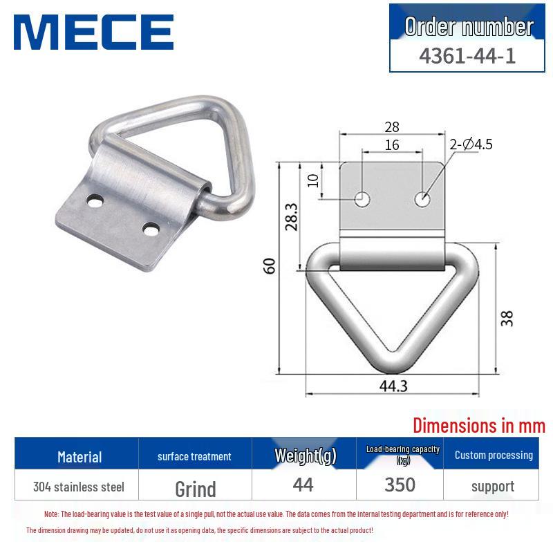 Heavy Duty D-Ring Truck Bed Tie-Down Hook with Triangle Latch