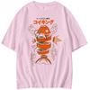 T-shirt a maniche corte in puro cotone stile giapponese Pokemon Carpa Re Magikarp Sushi Sashimi Ampia da uomo e da donna Top estivi