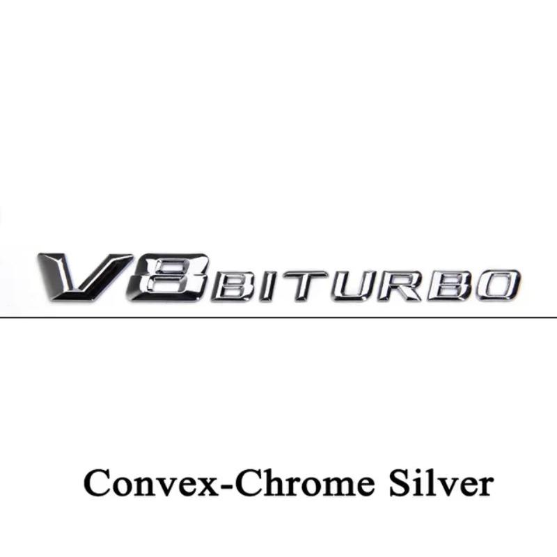 

3D ABS Letters Car Stickers Fender Side V8 BITURBO Emblem Badge For Mercedes C63 G63 GLE63 S63 W222 W223 W205 W204 Accessories