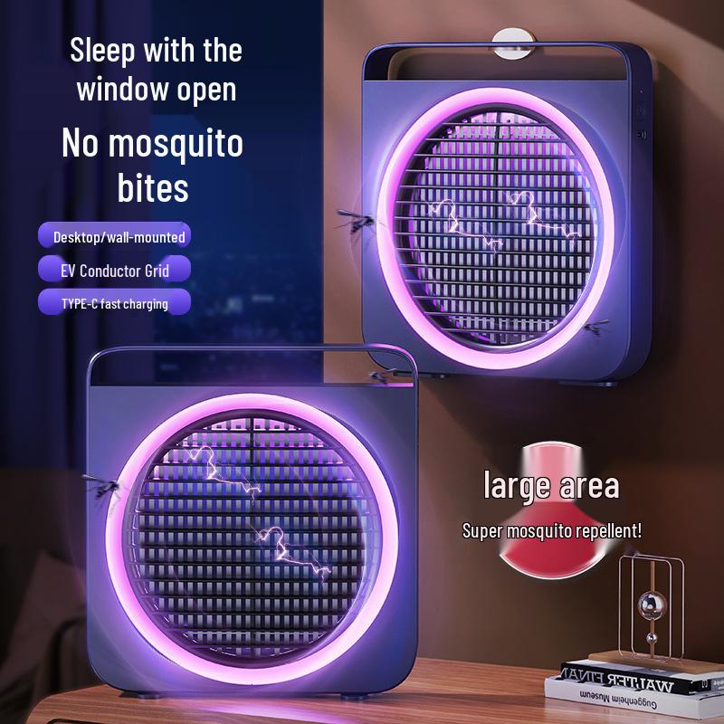 

Wall-Mounted Electric Mosquito Killer Lamp - Safe for Pregnant Women and Children, Indoor Use, Anti-Mosquito Shock Trap for Flies and Mosquitoes M1 - USB Plug-In - Midnight Blue