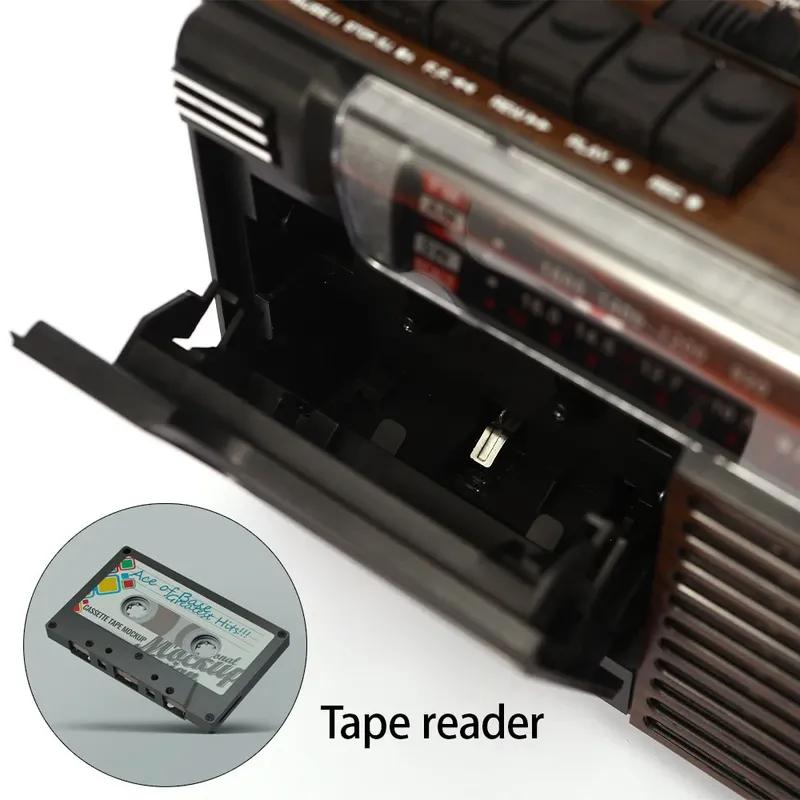 Přenosné Vintage Retro USB AM/FM/SW Vícepásmové Rádio Stereo Bezdrátový Bluetooth Boombox Mp3 Přehrávač Zvuku Záznamník Přehrávač Kazet