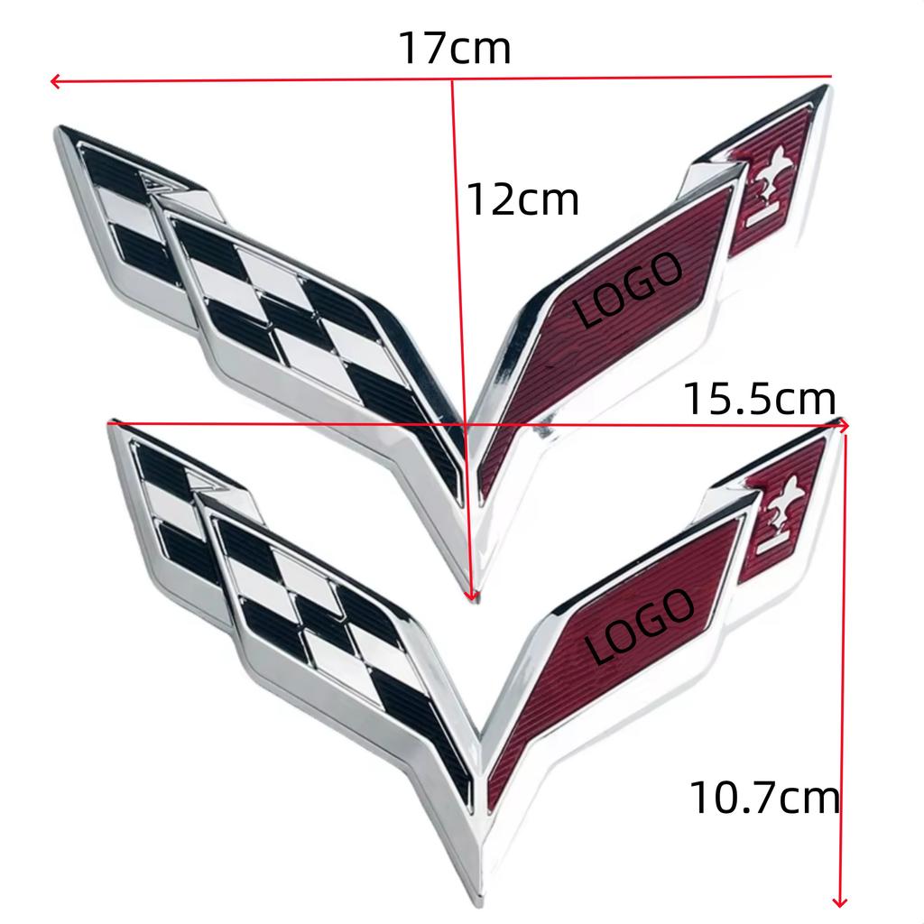 Emblème de Voiture ABS 3D Autocollant Coffre Arrière Capot Avant Badge de Remplacement Décoration Extérieure Pour Corvette C5 C6 C7 C8