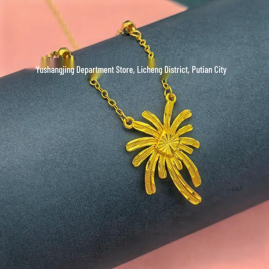 Brass Firework Tassel Necklace - Elegant Romantic Sparkle Clavicle Chain for Women 2026.