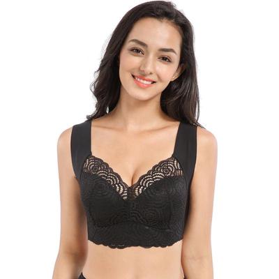 Soutien-gorge de sport sans armatures en dentelle grande taille - Style gilet grande taille