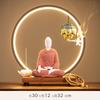 Buddha-Statue, Sakyamuni-Buddha-Figur, Tathagata-Buddha-Statue, Keramiklampe, runder Räucherofen für Wohnzimmer, Veranda, Heimdekoration