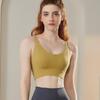 Women’s High-Impact Sports Bra - Gathered Back, Shockproof, One-Piece Design for Fitness, Running, and Yoga