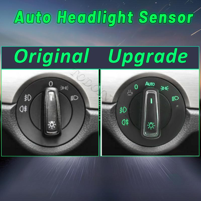 AUTO Headlight Sensor Button Switch Knob Fog Light Dash Beam Control Module for Skoda Octavia 2 Mk2 2007 2014 Modify Accessories