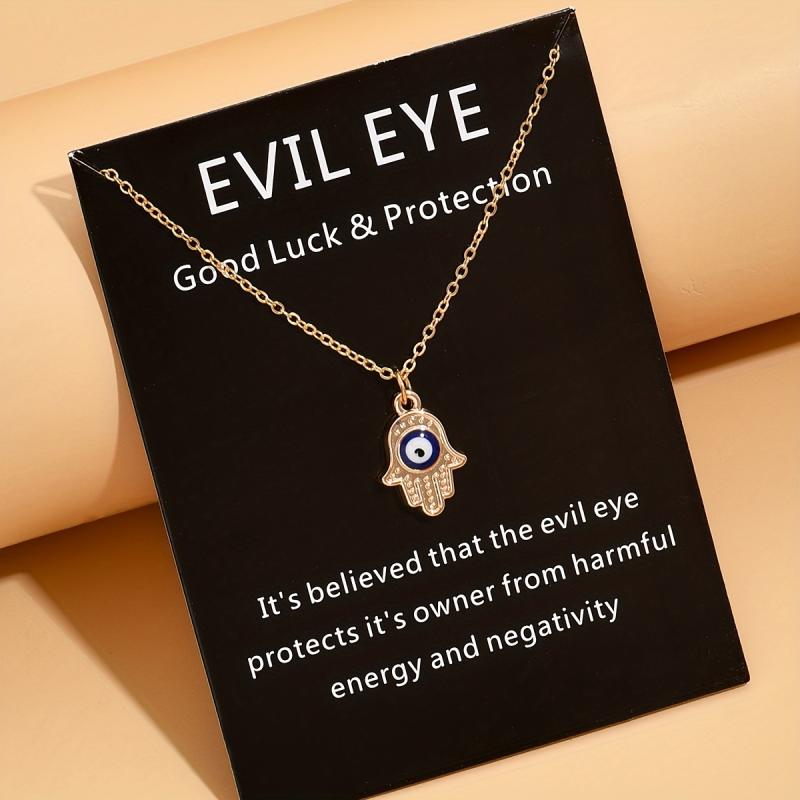 1pc Women's Simple Eye Pendant Necklace Classic Good Luck Jewelry Neck Decoration For Women