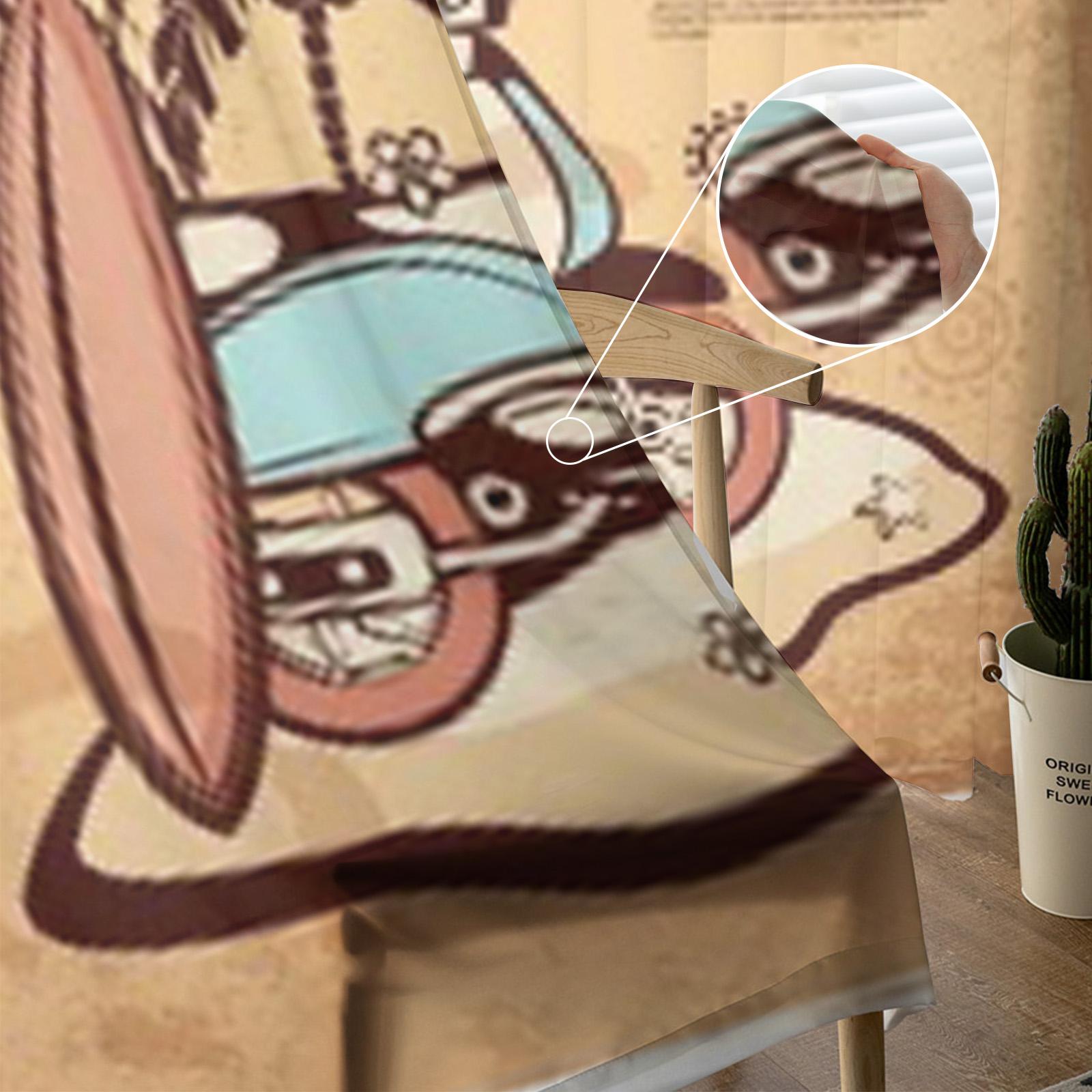 Винтажные прозрачные шторы с гавайским островом в океане для гостиной — фото 5