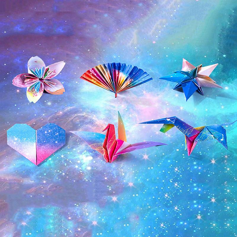Bview Art 50 Sheets 15x15cm Colorful Square Origami Easy Fold for Folding Double-Sided DIY Handcrafts Paper for School Kids Item